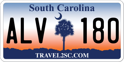 SC license plate ALV180