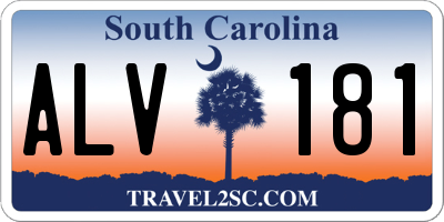 SC license plate ALV181