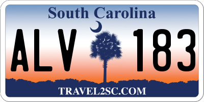 SC license plate ALV183