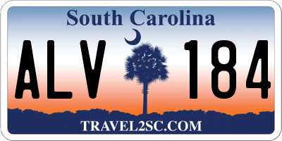 SC license plate ALV184