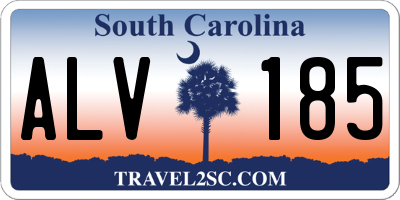SC license plate ALV185