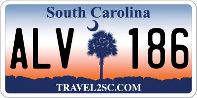 SC license plate ALV186