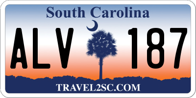 SC license plate ALV187