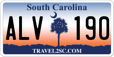 SC license plate ALV190