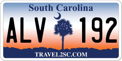SC license plate ALV192