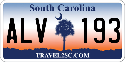SC license plate ALV193