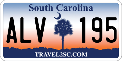 SC license plate ALV195