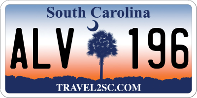 SC license plate ALV196