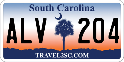 SC license plate ALV204