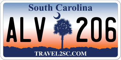 SC license plate ALV206