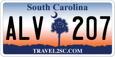 SC license plate ALV207