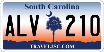 SC license plate ALV210