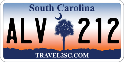 SC license plate ALV212
