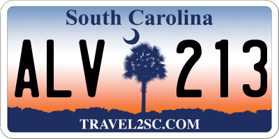 SC license plate ALV213