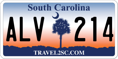 SC license plate ALV214