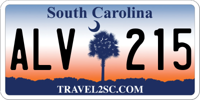 SC license plate ALV215