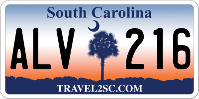 SC license plate ALV216