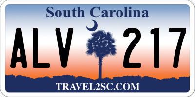 SC license plate ALV217
