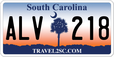 SC license plate ALV218