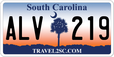 SC license plate ALV219