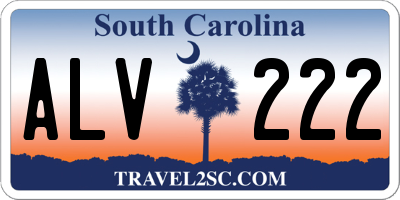 SC license plate ALV222