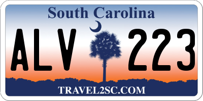 SC license plate ALV223
