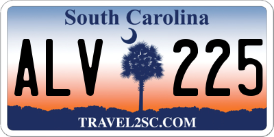 SC license plate ALV225