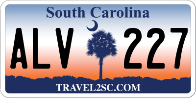 SC license plate ALV227