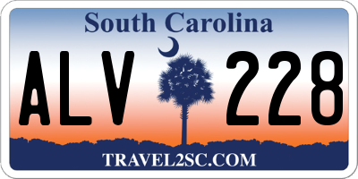 SC license plate ALV228