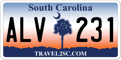 SC license plate ALV231