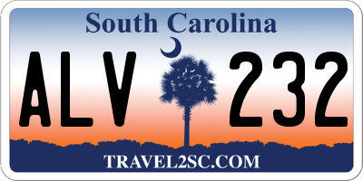 SC license plate ALV232