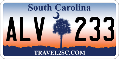 SC license plate ALV233