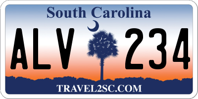 SC license plate ALV234