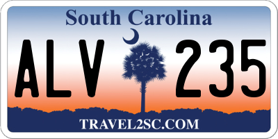 SC license plate ALV235