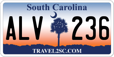 SC license plate ALV236