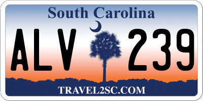 SC license plate ALV239