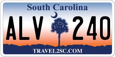 SC license plate ALV240