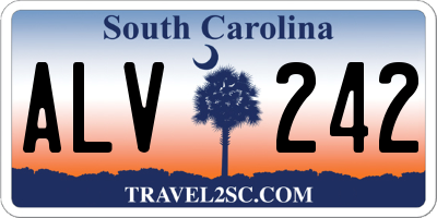 SC license plate ALV242