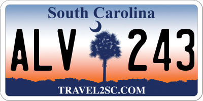 SC license plate ALV243