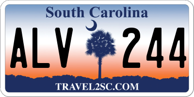 SC license plate ALV244