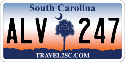 SC license plate ALV247