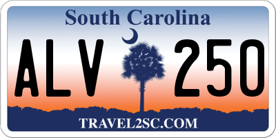 SC license plate ALV250