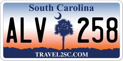 SC license plate ALV258