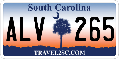 SC license plate ALV265