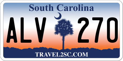 SC license plate ALV270