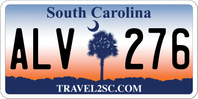 SC license plate ALV276