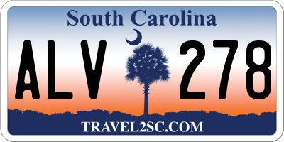 SC license plate ALV278
