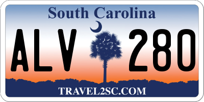 SC license plate ALV280