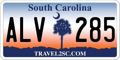 SC license plate ALV285