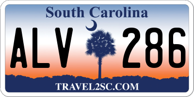 SC license plate ALV286